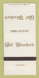 Matchbook Cover - Chef Theodore Restaurant Philadelphia PA 30 Strike