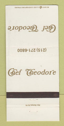 Matchbook Cover - Chef Theodore Restaurant Philadelphia PA 30 Strike