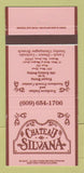 Matchbook Cover - Chateau Silvana Medford NJ 30 Strike