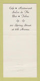 Matchbook Cover - Cafe Restaurant New York City 30 Strike