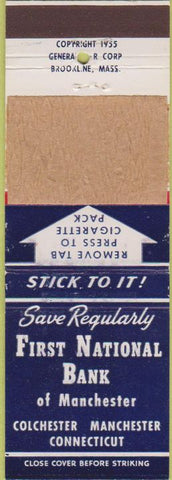 Matchbook Cover - First National Bank Colchester CN