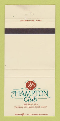 Matchbook Cover - Hampton Club St Simons? GA WEAR 30 Strike