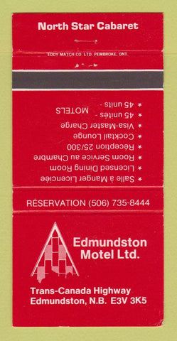 Matchbook Cover - Edmundston Motel NB WEAR 30 Strike