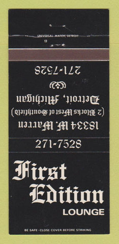 Matchbook Cover - First Edition Lounge Detroit MI 30 Strike