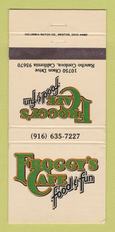 Matchbook Cover - Froggy's Cafe Rancho Cordova CA 30 Strike