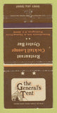 Matchbook Cover - General's Tent Washington DC WEAR 30 Strike