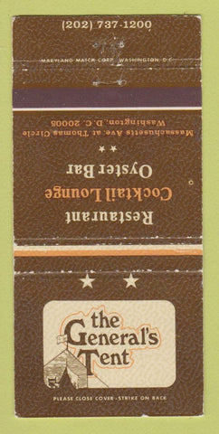 Matchbook Cover - General's Tent Washington DC WEAR 30 Strike