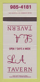 Matchbook Cover - LA Tavern 30 Strike