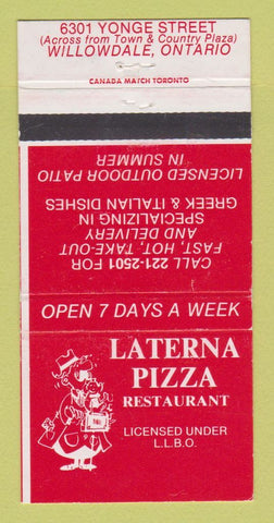 Matchbook Cover - Lanterna Pizza Willowdale ON 30 Strike