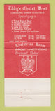 Matchbook Cover - Eddy's Chalet West North Ridgeville OH 30 Strike