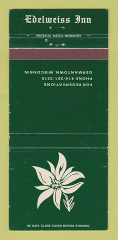 Matchbook Cover - Edelweiss Inn Germantown WI 30 Strike