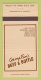 Matchbook Cover - George Fine's Beef & Bottle Charlotte NC 30 Strike