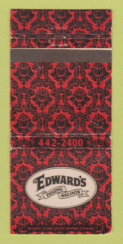 Matchbook Cover - Edwards' Dining Saloon El Monte CA 30 Strike