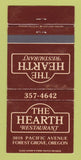 Matchbook Cover - The Hearth Restaurant Forest Grove OR WEAR 30 Strike