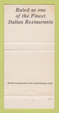 Matchbook Cover - Fiore D'Italia Italian Restaurant Sherman Oaks CA 30 Strike