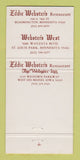 Matchbook Cover - Eddie Webster's Restaurant Bloomington MN WEAR 30 Strike