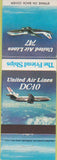 Matchbook Cover - United Airlines 747 DC-10 Air Lines