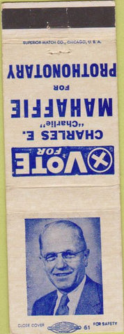 Matchbook Cover - Vote Charles Mahaffie Prothonotary