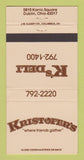 Matchbook Cover - K's Deli Kristofer's Dublin OH 30 Strike