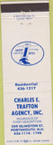 Matchbook Cover - Charles Trafton Insurance Portsmouth NH