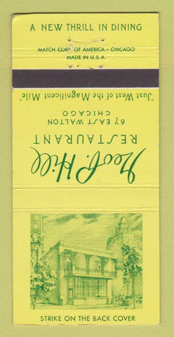 Matchbook Cover - Geo P Hill Restaurant Chicago IL 30 Strike