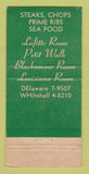 Matchbook Cover - Geo P Hill Restaurant Chicago IL 30 Strike
