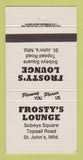 Matchbook Cover - Frosty's Lounge St John's NF NL 30 Strike