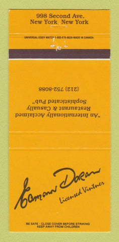 Matchbook Cover - Eamonn Doran Restaurant NEW York City 30 Strike