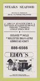 Matchbook Cover - Eddy's Restaurant Steaks Thornhill ON SAMPLE 30 Strike