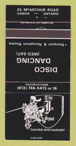 Matchbook Cover - In Spot Tavern Restaurant Vanier ON 30 Strike