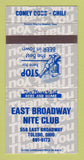 Matchbook Cover - East Broadway Nite Club Toledo OH WEAR 30 Strike