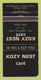 Matchbook Cover - Kozy Nest Cafe Nepean ON 30 Strike