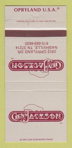 Matchbook Cover - Gen Jackson Nashville TN Opryland 30 Strike