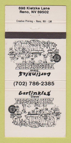 Matchbook Cover - Garfinkles Fireside Chat Reno NV 30 Strike