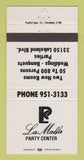 Matchbook Cover La Malfa Party Center Cleveland? OH 30 Strike