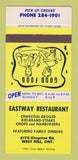 Matchbook Cover - Eastway Restaurant West Hill ON 30 Strike