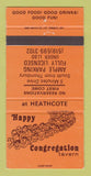 Matchbook Cover - Happy Congregation Tavern Heathcote ON Thornbury 30 Strike