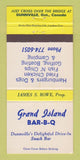 Matchbook Cover - Grand Island BBQ Dunnville ON 30 Strike