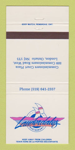 Matchbook Cover - Lauderdales Restaurant London ON 30 Strike