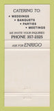 Matchbook Cover - La Parmigiana Restaurant Italian Niagara Falls ON 30 Strike