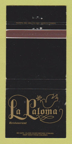 Matchbook Cover - La Paloma Restaurant North Miami FL WORN 30 Strike