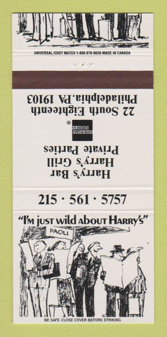 Matchbook Cover - Harr's Bar Grill Philadelphia PA 30 Strike