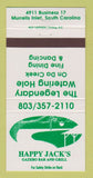 Matchbook Cover - Happy Jack's Gazebo Murrells Inlet SC 30 Strike