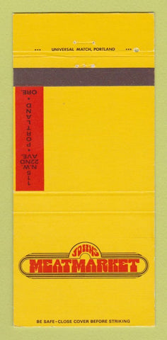 Matchbook Cover - John's Meat Market Portland OR 30 Strike