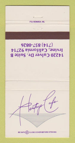 Matchbook Cover - Heritage Cafe Irvine CA 30 Strike