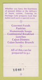 Matchbook Cover - Heritage Cafe Irvine CA 30 Strike