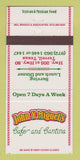 Matchbook Cover - John Y Mingle's Cafe Terrell TX 30 Strike