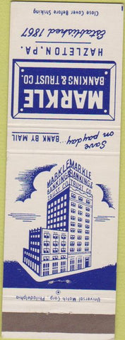 Matchbook Cover - Markle Banking  and  Trust Hazleton PA