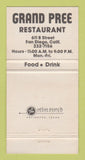 Matchbook Cover - Grand Pree Restaurant San Diego CA 30 Strike