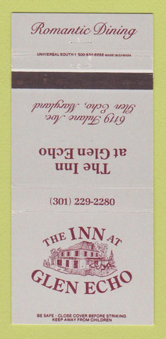 Matchbook Cover - Inn at Glen Echo MD 30 Strike